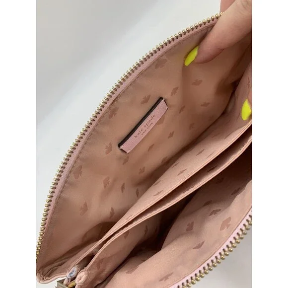 Kate Spade Triple Gusset Crossbody DOWN CHAMPAGNE NWT Blemished - Picture 10 of 13